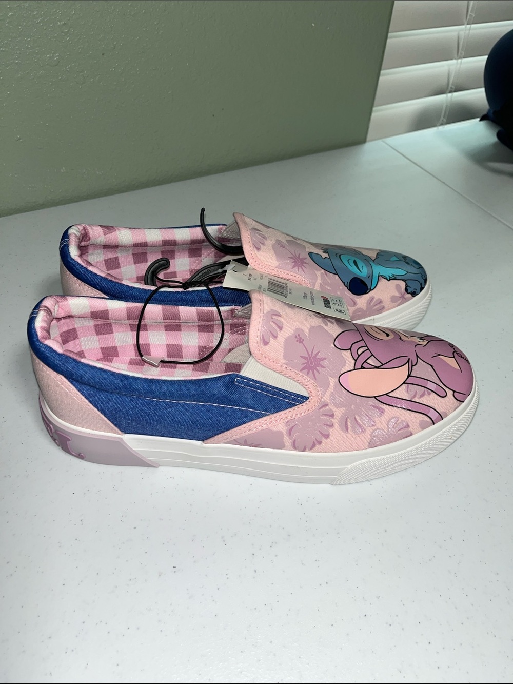 Disney Pink and Blue Lilo & Stitch Slip-On Kids Sneakers - Picture 2 of 4